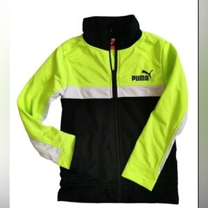 Puma Yellow Black Sweatshirt with Bold Color Blocking